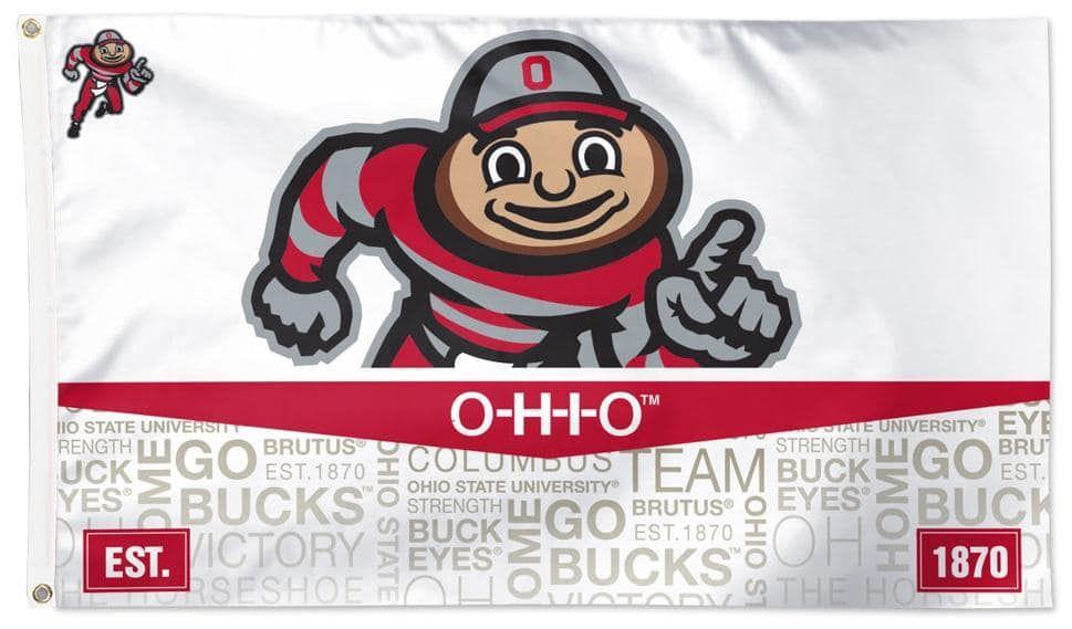 Ohio State Buckeyes Flag 3x5 Mascot heartlandflags