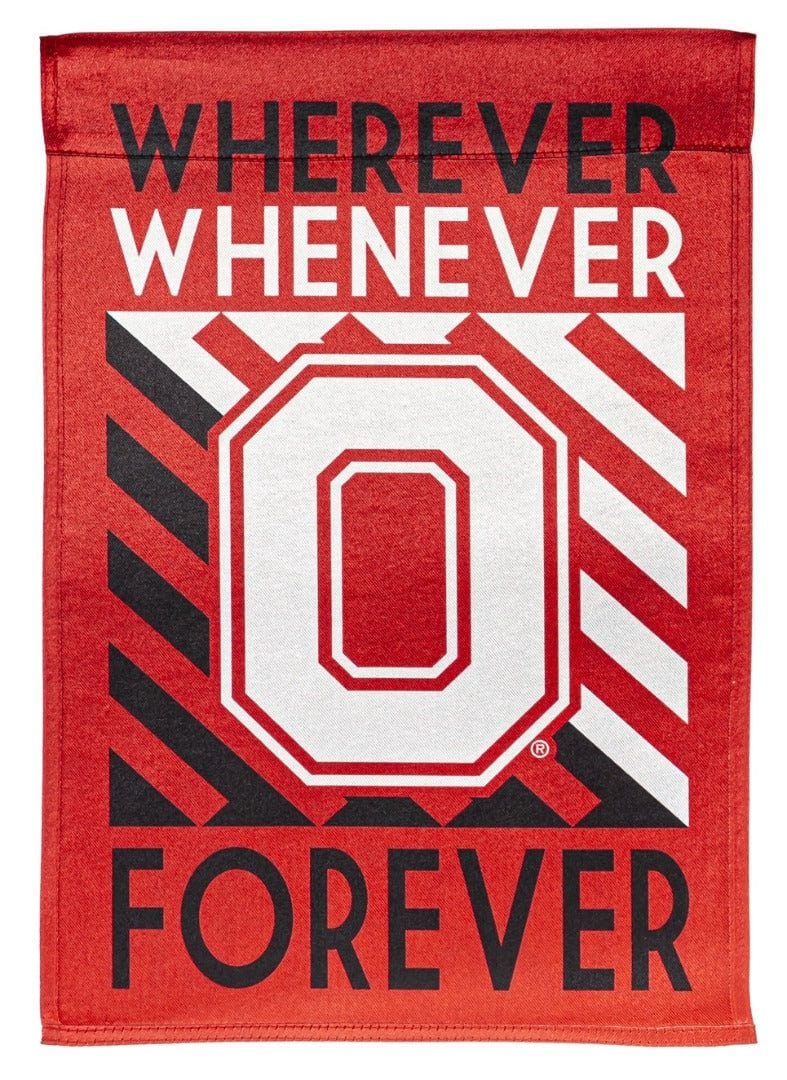 Ohio State University Garden Flag 2 Sided Wherever Whenever Forever heartlandflags