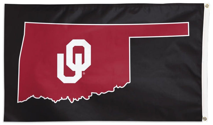 Oklahoma Sooners Flag 3x5 Secondary Logo Black heartlandflags