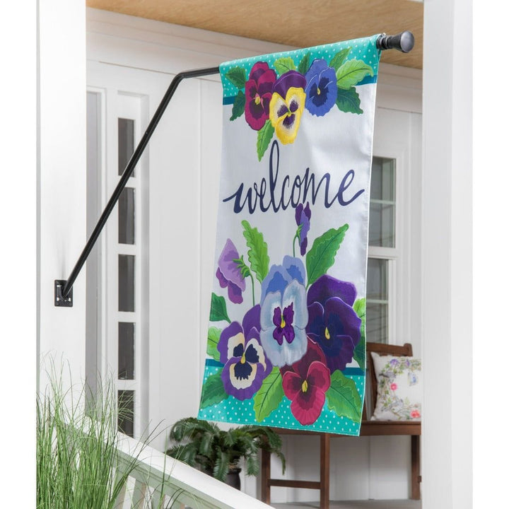 Pansy Garden Spring Banner 2 Sided Burlap House Flag heartlandflags