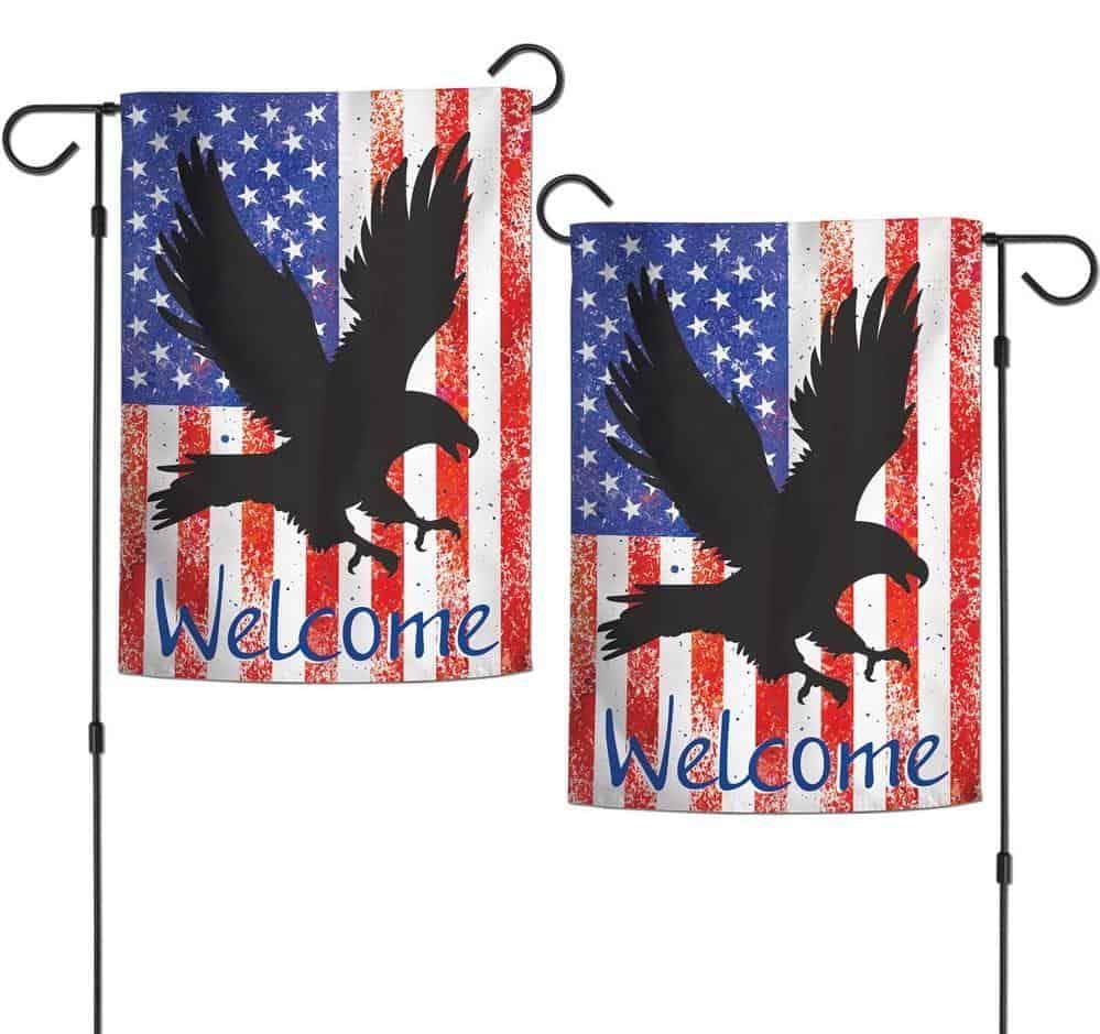 Patriotic Black Eagle Garden Flag 2 Sided heartlandflags