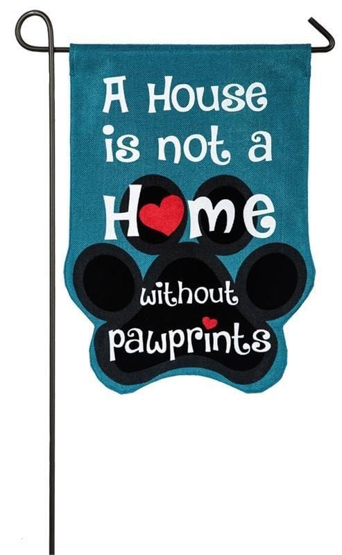 Paw Prints Burlap 2 Sided Garden Flag Dog Lovers heartlandflags