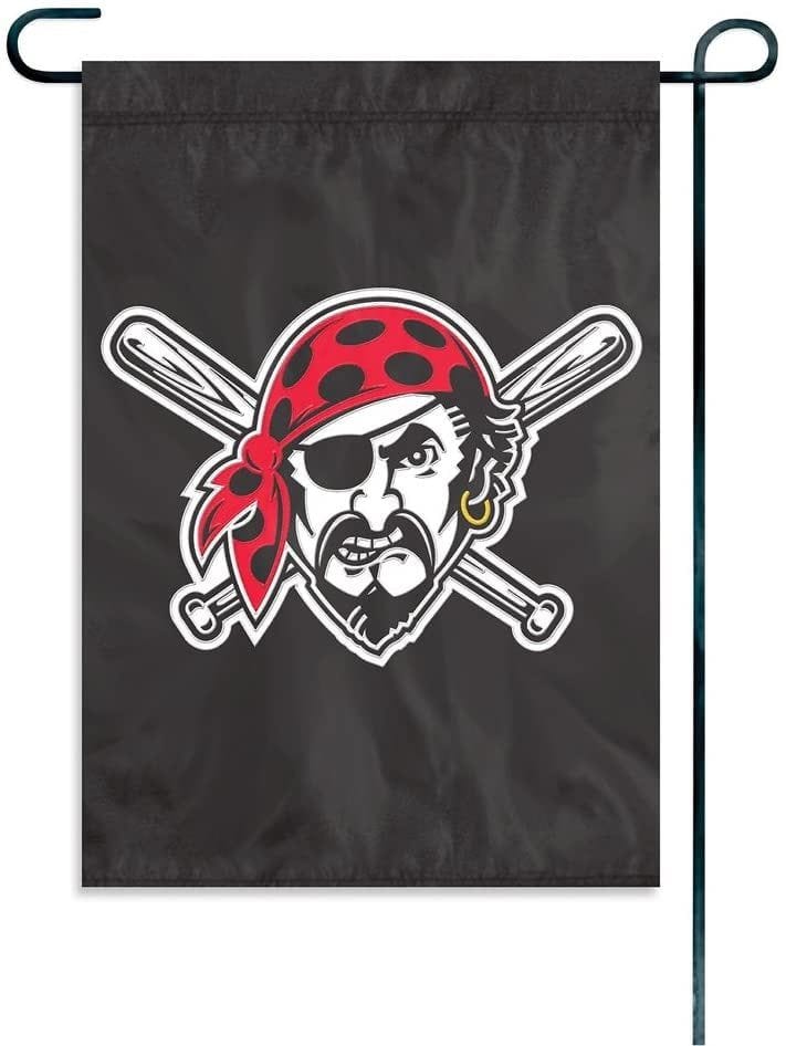 Pittsburgh Pirates Garden Flag Jolly Roger Logo Applique heartlandflags