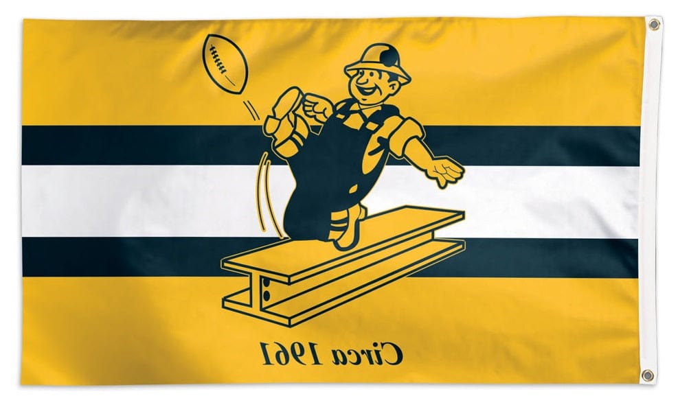 Pittsburgh Steelers Flag Throwback Logo 3x5 Yellow heartlandflags