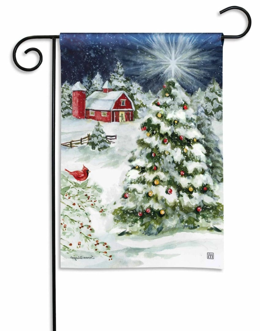 Red Barn Christmas Garden Flag heartlandflags