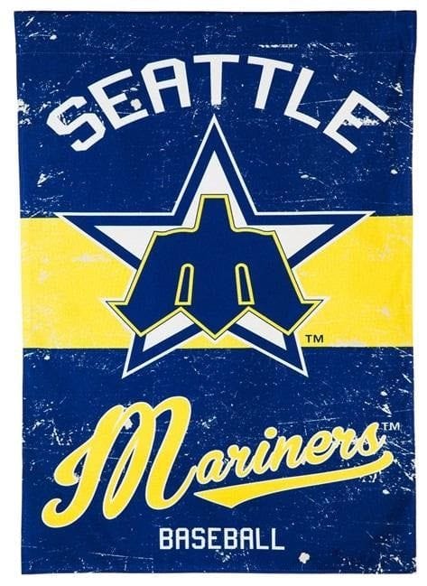 Seattle Mariners Garden Flag 2 Sided Retro Logo heartlandflags