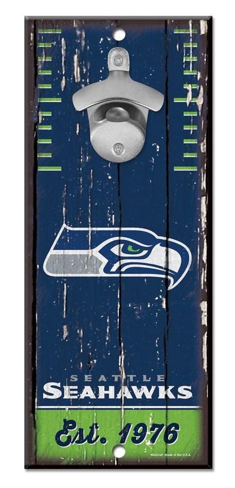 Seattle Seahawks Bottle Opener Wood Sign heartlandflags