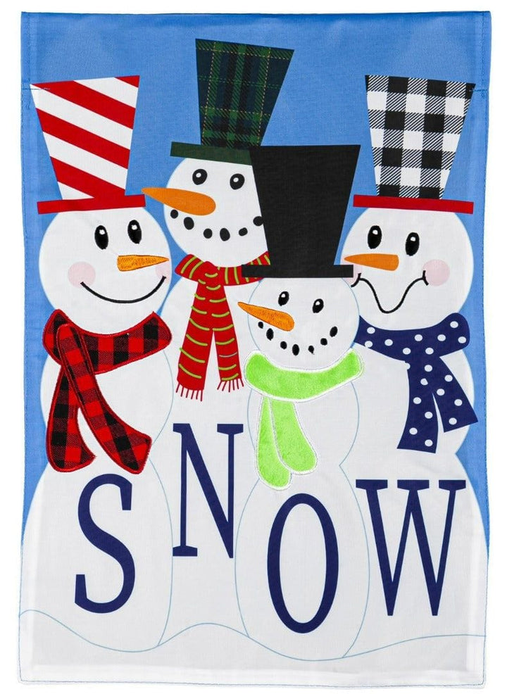 Snow Friends Winter Garden Flag 2 Sided Applique heartlandflags