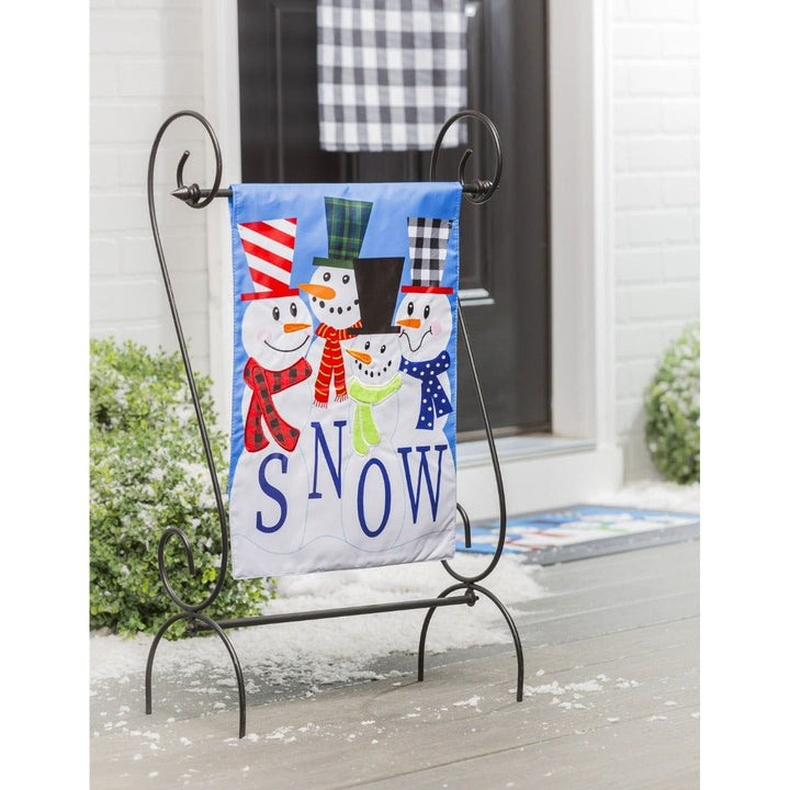 Snow Friends Winter Garden Flag 2 Sided Applique heartlandflags