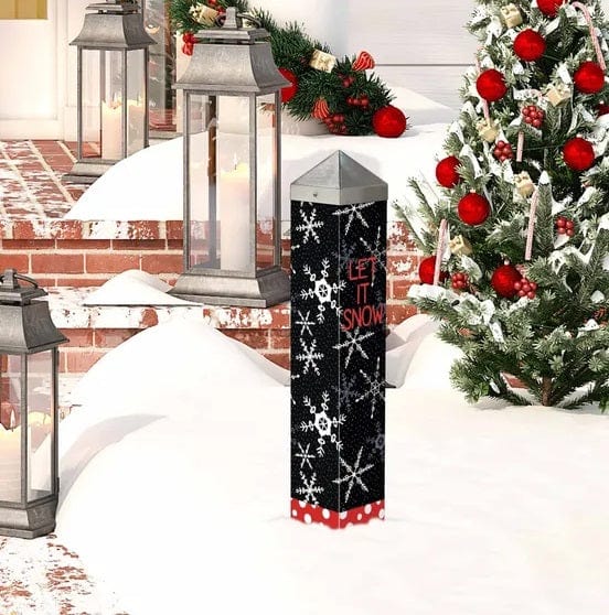 Snowflakes and Polk Dots Art Peace Pole 20 Inches Tall Let It Snow heartlandflags