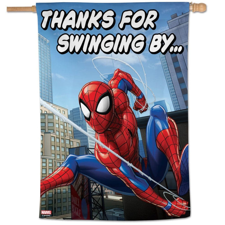 Spiderman Flag Thanks For Swinging By Banner heartlandflags