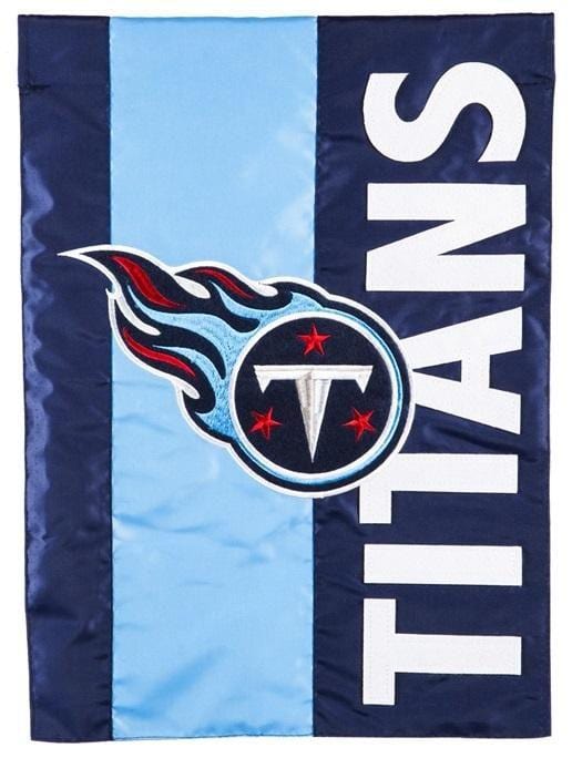 Tennessee Titans Garden Flag 2 Sided Applique Embellished heartlandflags