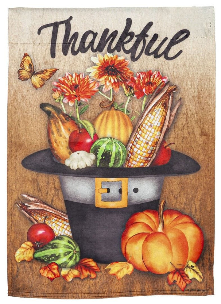 Thankful Harvest Garden Flag 2 Sided Thanksgiving heartlandflags