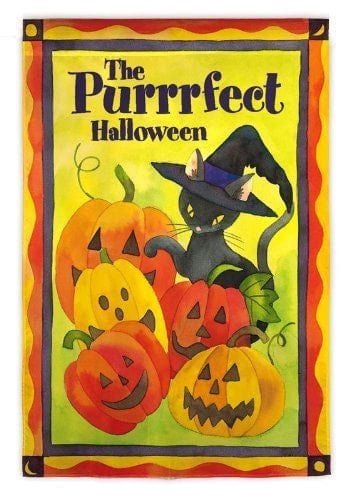 The Purrrfect Halloween Flag Vertical House Banner Kitty heartlandflags