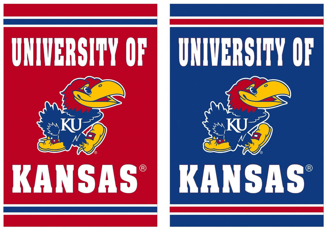 University of Kansas Flag 2 Sided KU Jayhawks House Banner heartlandflags