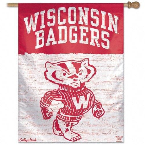 University of Wisconsin Badgers Vault Logo Banner Flag heartlandflags