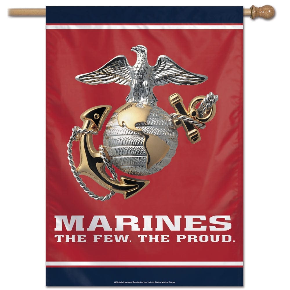 US Marines Flag Vertical Logo House Banner heartlandflags