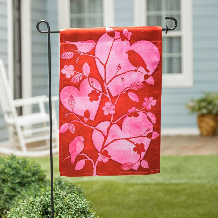 Valentine Silhouette Valentine Garden Flag 2 Sided Lustre heartlandflags