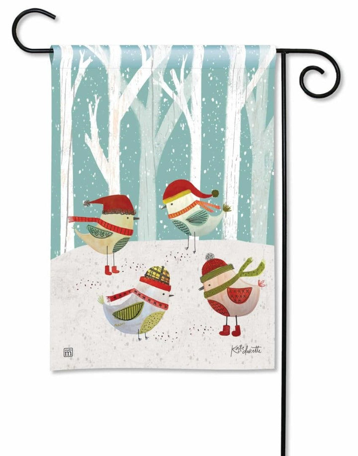 Warm Winter Birds Garden 2 Sided Katie Doucette heartlandflags