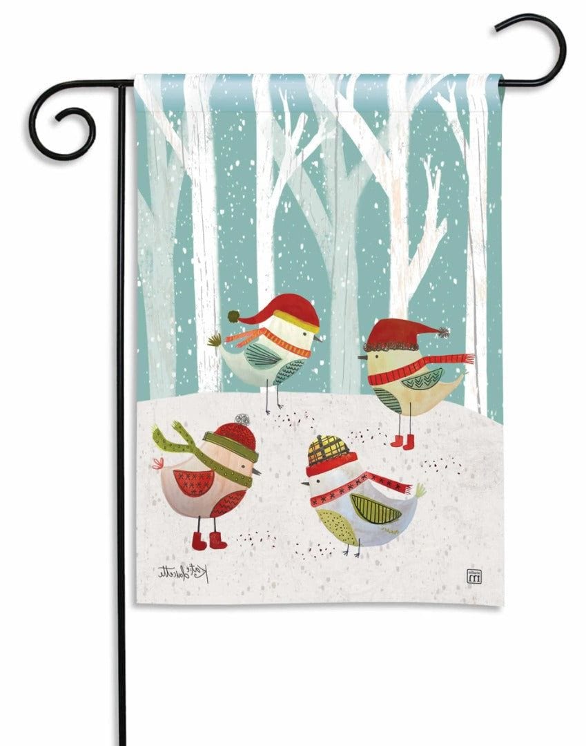 Warm Winter Birds Garden 2 Sided Katie Doucette heartlandflags