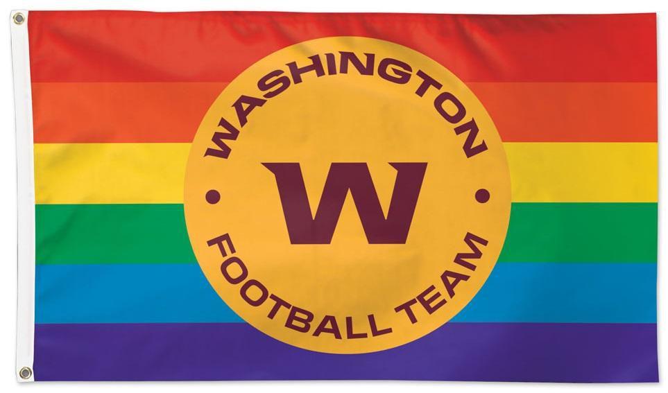 Washington Football Team Flag 3x5 Rainbow Pride heartlandflags