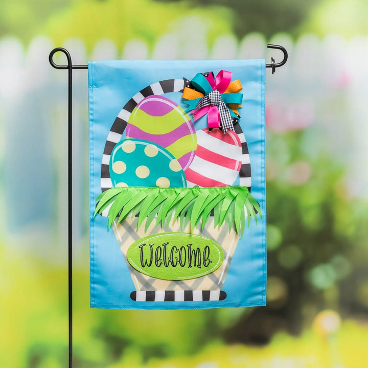 Welcome Easter Basket Garden Flag 2 Sided Applique heartlandflags