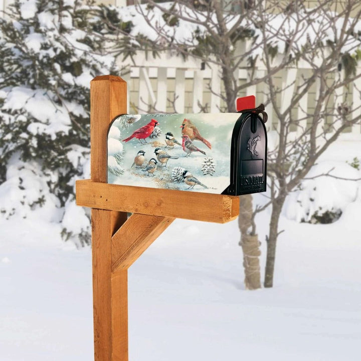 Winter Bird Feeding Mailbox Cover Mailwrap heartlandflags