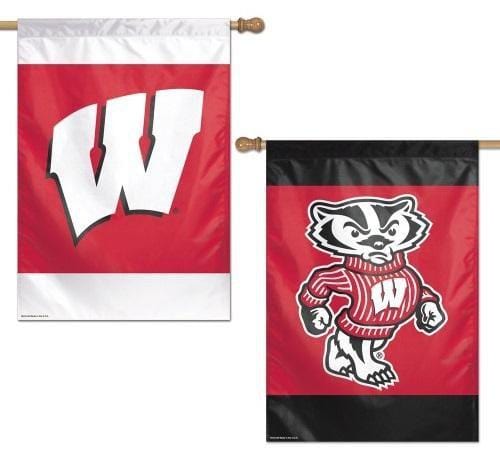 Wisconsin Badgers Flag 2 Sided Double Logo House Banner heartlandflags