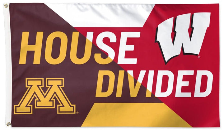 Wisconsin Minnesota House Divided Flag 3x5 Badgers Gophers heartlandflags