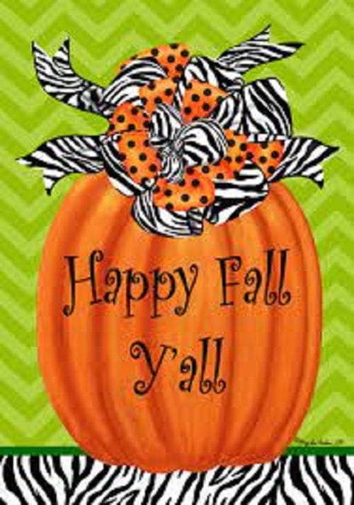 Zebra Pumpkins Flag 2 Sided Happy Fall Y'All Banner heartlandflags